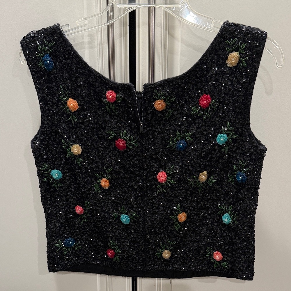 Vintage 1950/60’s Black Sleeveless Top - Picture 2 of 4